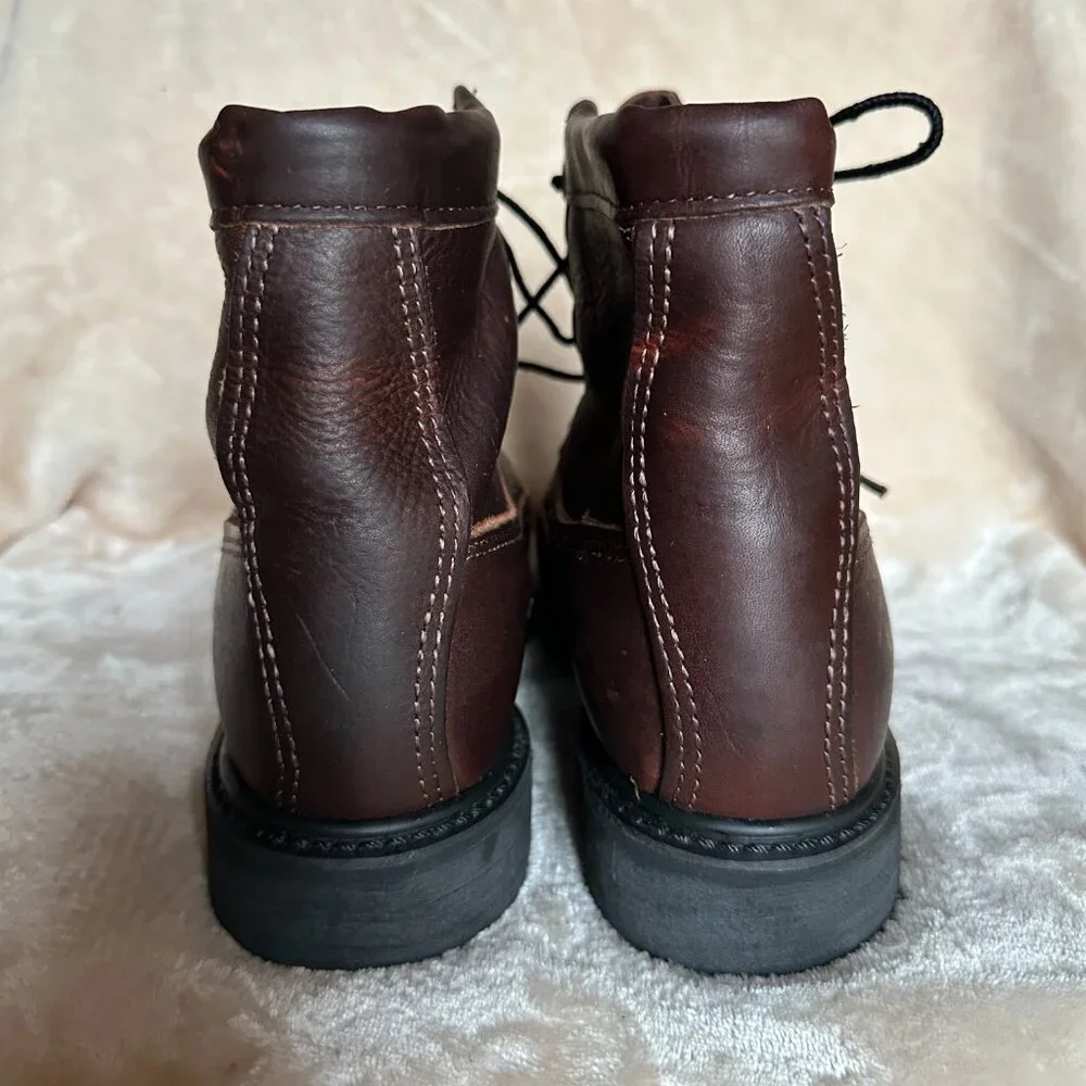 Iron Age Steel Toe EH  Brown Leather Work Boots Made in USA Men's Size 7.5